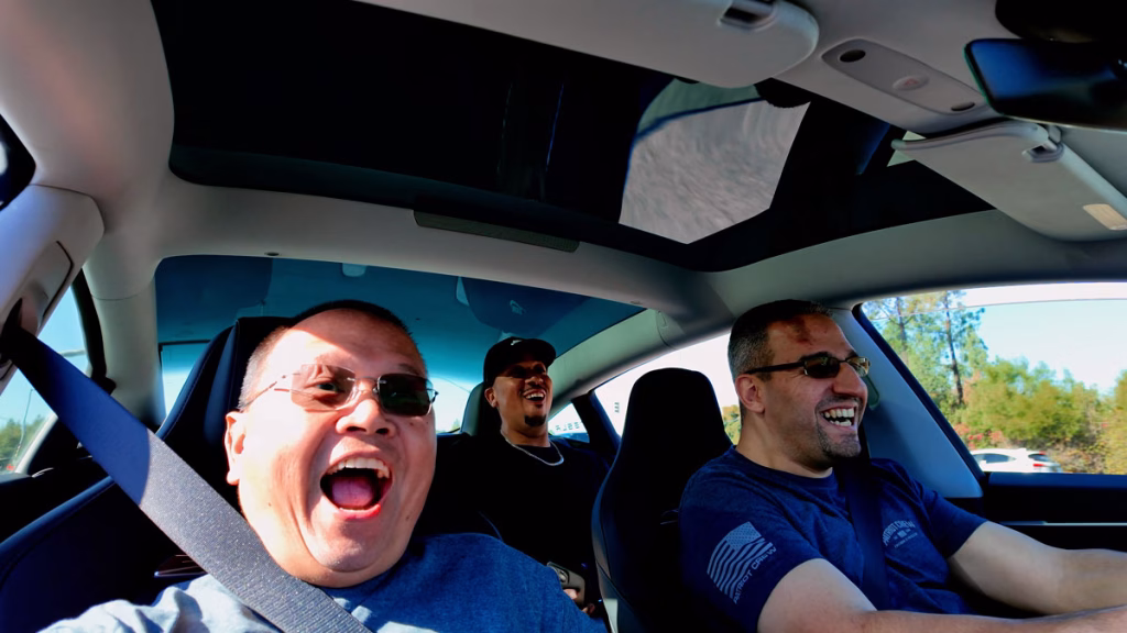 Model 3 Performance Insane Model facial expressions