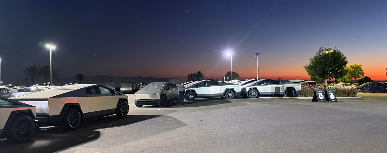 Many Cybertrucks at Tesla